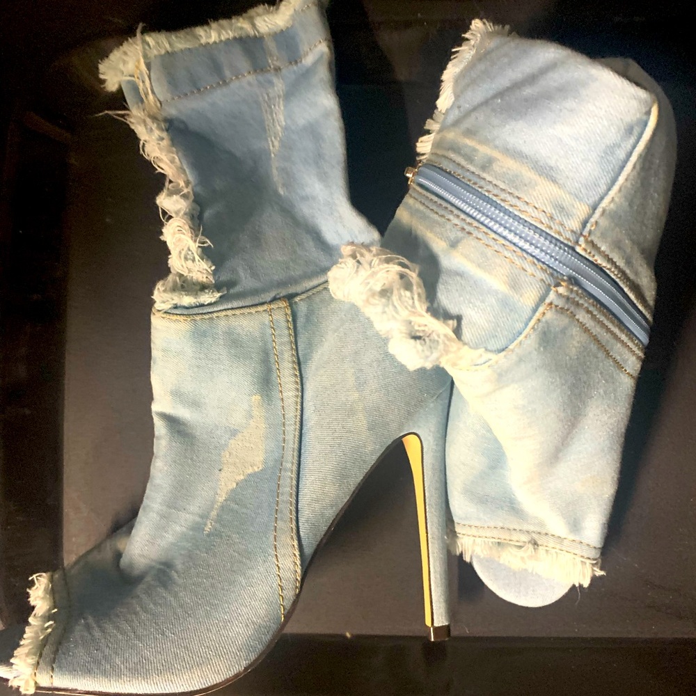 Denim High Heel Shoes